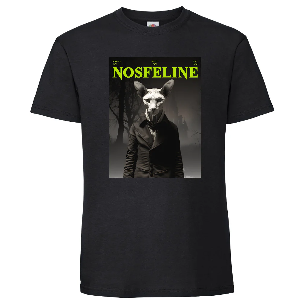 KISSALEFFA T-PAITA MUSTA - NOSFELINE (00 2562)