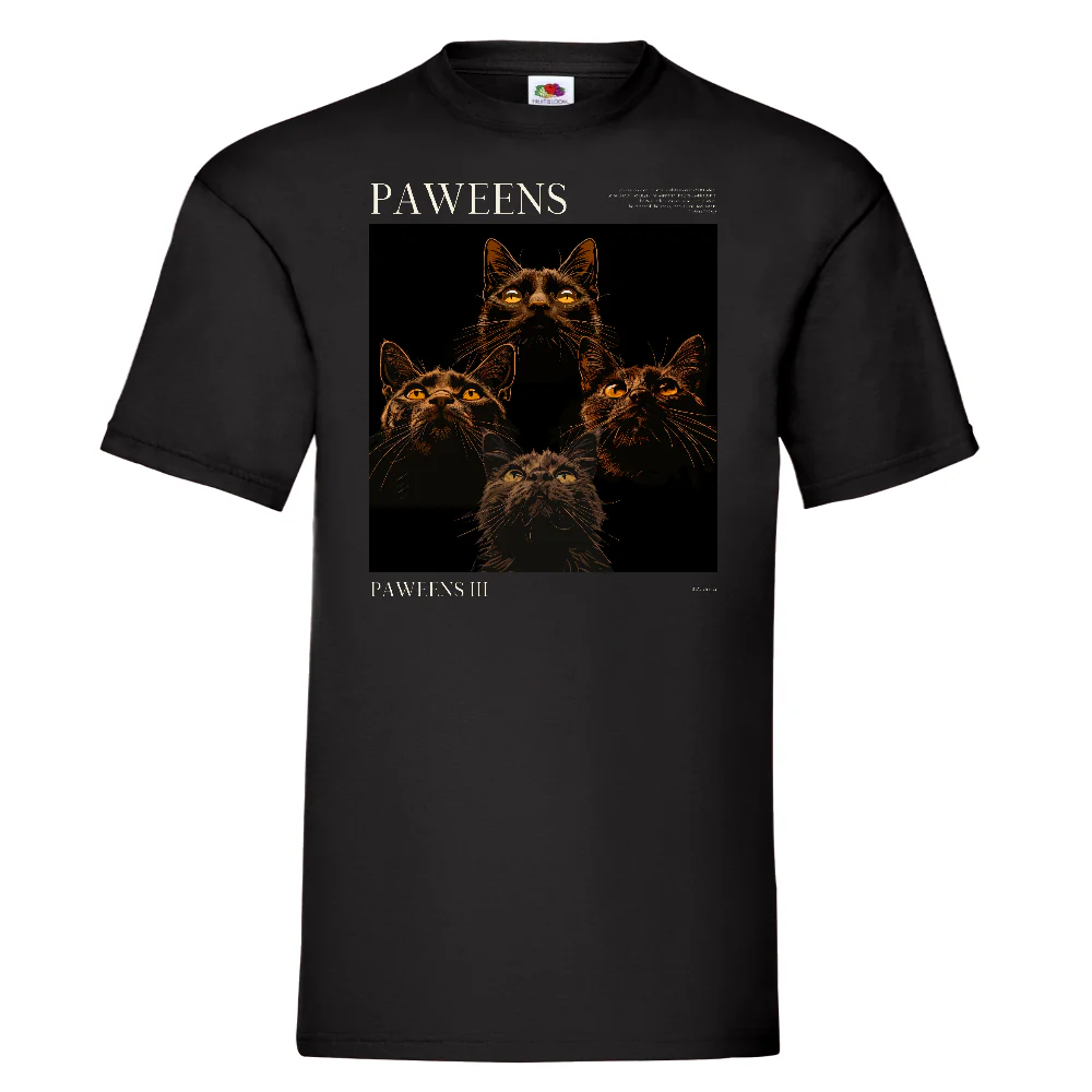 KISSABÄNDI T-PAITA MUSTA - PAWEENS (2943)