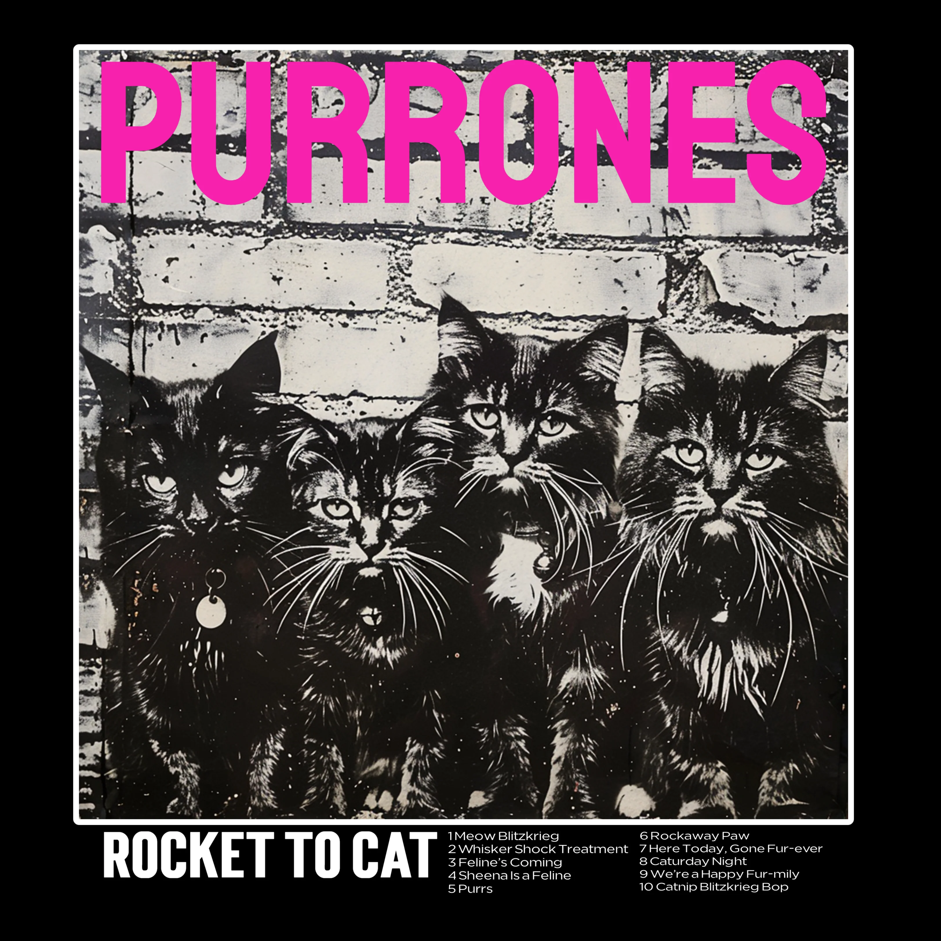 KISSABÄNDI T-PAITA MUSTA - PURRONES (2931) - Image 2