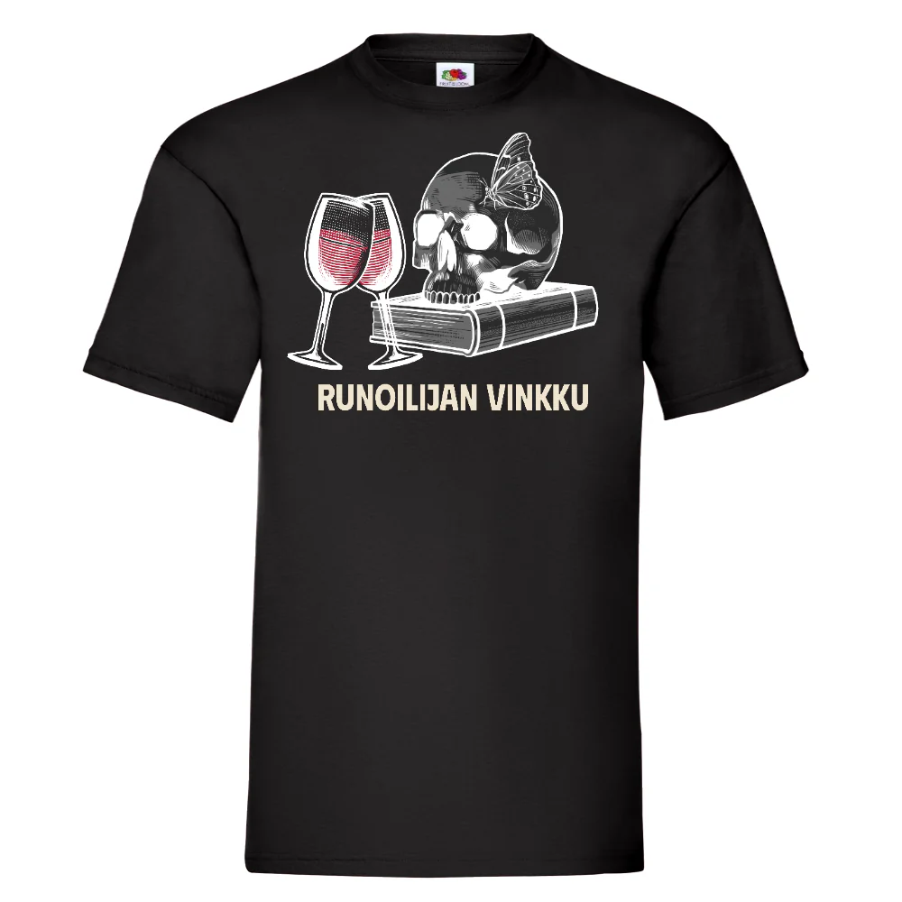 T-PAITA MUSTA - RUNOILIJAN VINKKU - KAMALA LUONNE (2922) - Image 2