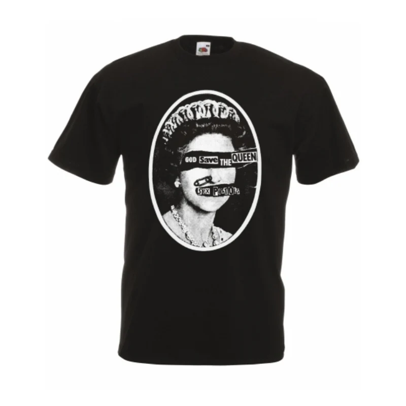 T-PAITA MUSTA - SEX PISTOLS - GOD SAVE THE QUEEN (2644)