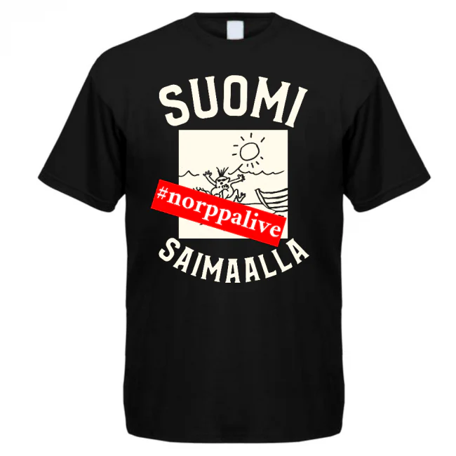 T-PAITA MUSTA - SUOMI SAIMAA norppalive (00 1254)