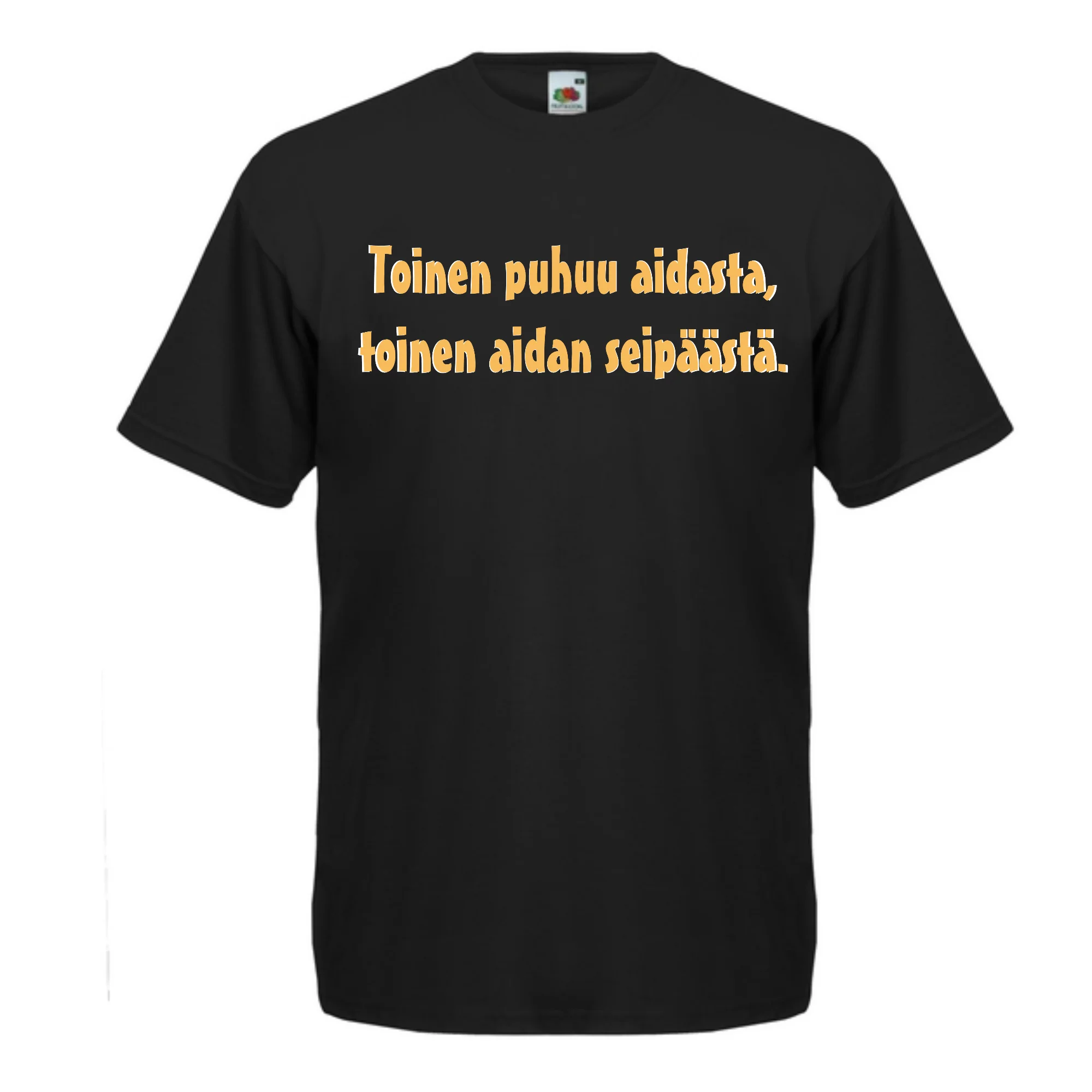 T-PAITA musta - Toinen puhuu aidasta, toinen aidan seipäästä. (5008)