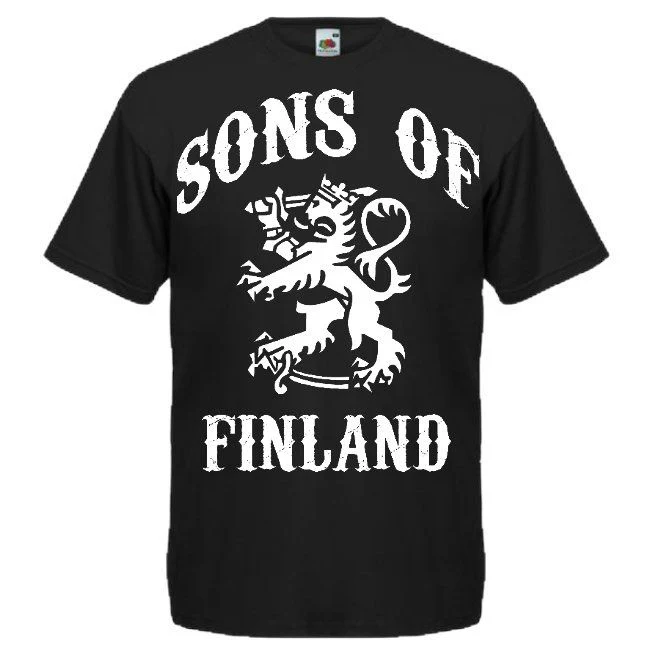 T-PAITA SONS OF FINLAND ISOLLA PAINATUKSELLA musta (81481)