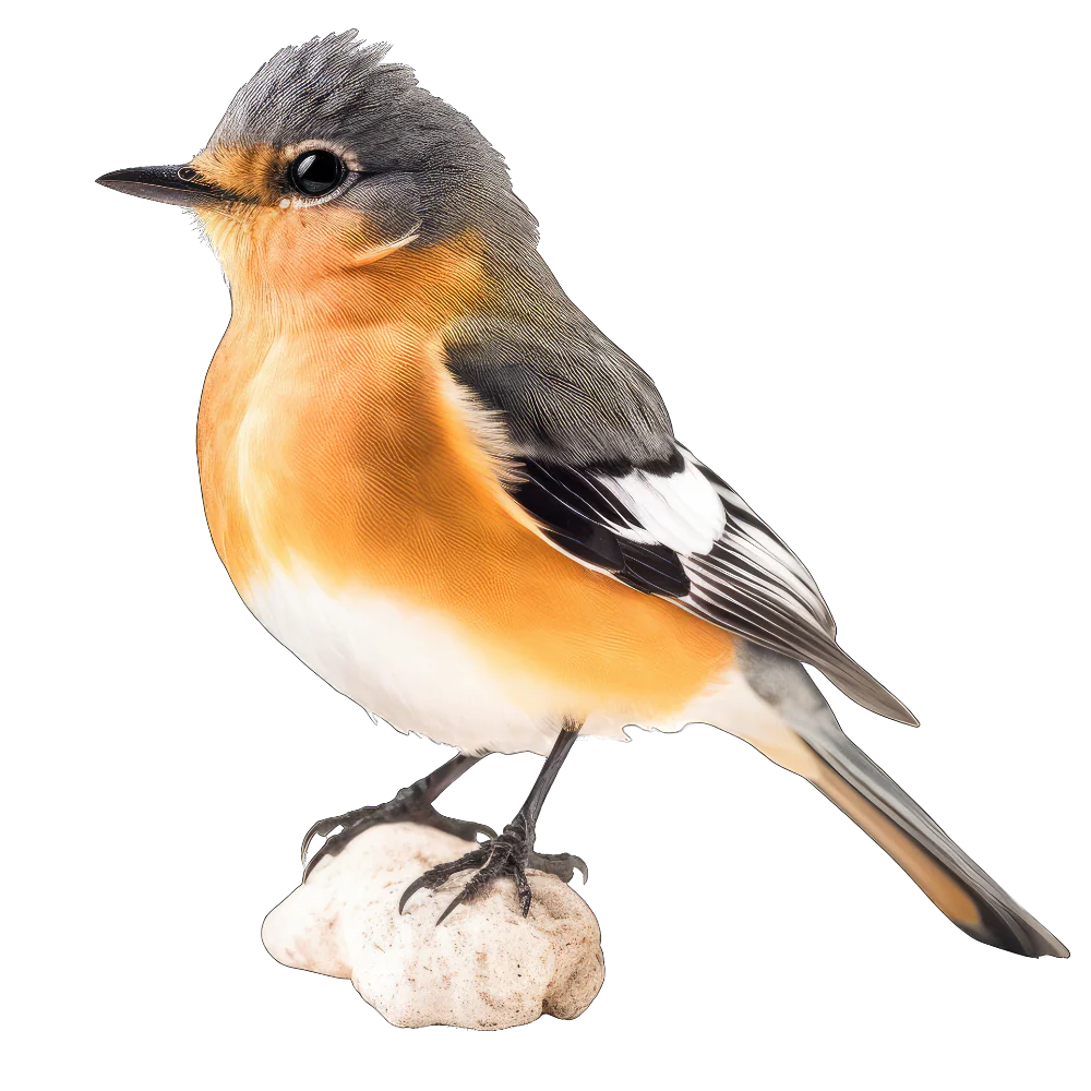 Tufted flycatcher bird 1- paitakuva