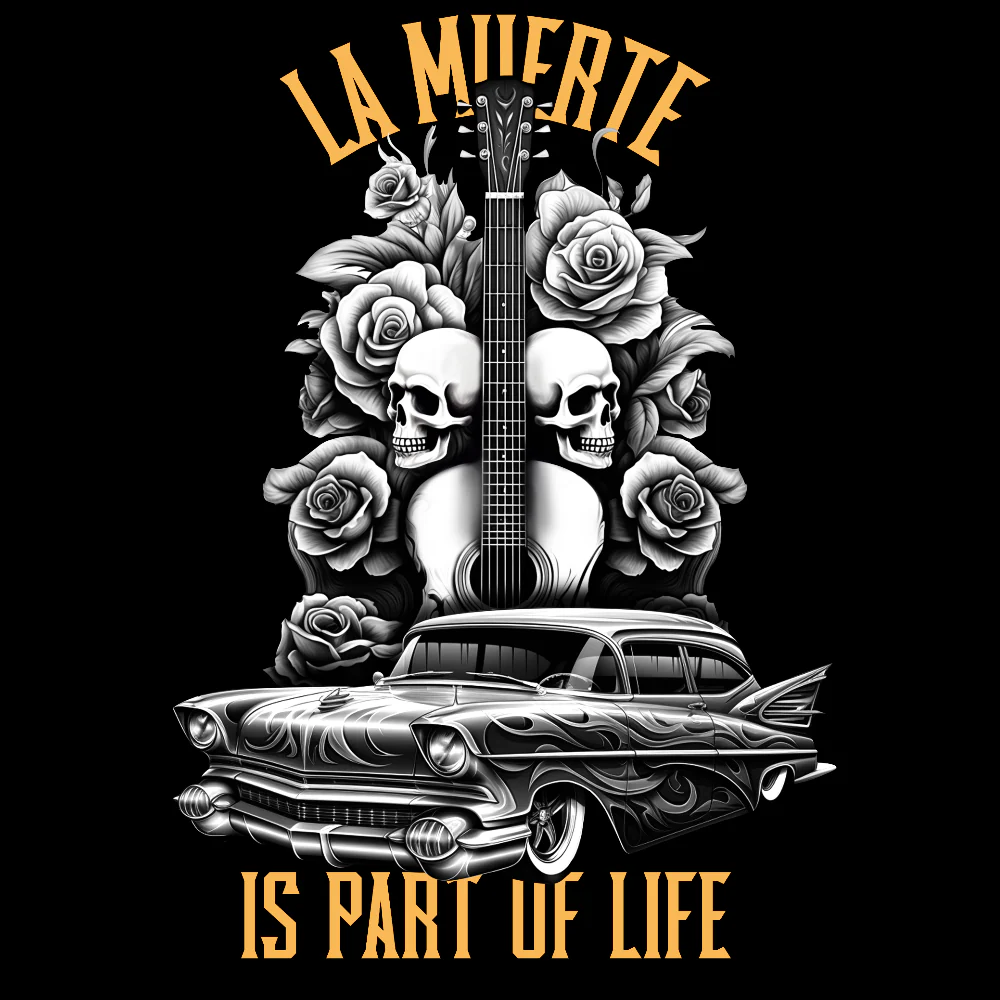 VAUHTI T-PAITA MUSTA - LA MUERTE (00 3514) - Image 3