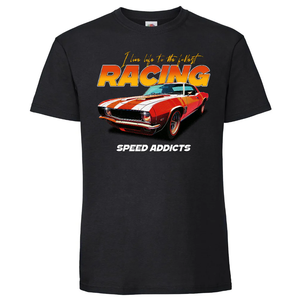 VAUHTI T-PAITA MUSTA - RACING SPEED ADDICTS (00 3518)