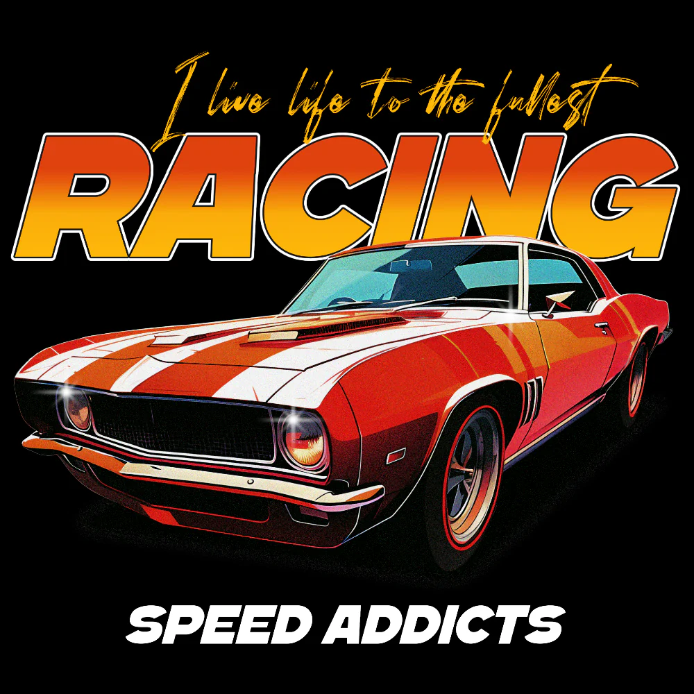 VAUHTI T-PAITA MUSTA - RACING SPEED ADDICTS (00 3518) - Image 2
