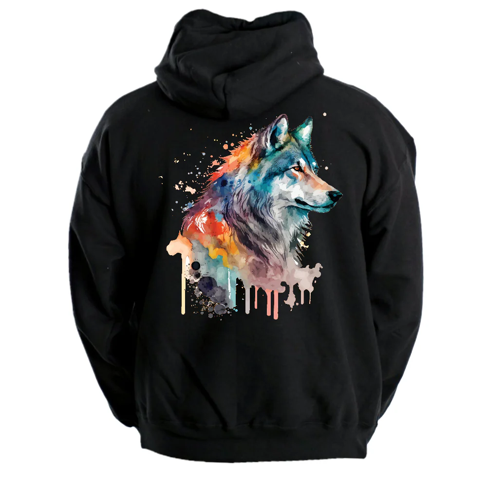 VETOKETJUHUPPARI MUSTA - WATERCOLOR WOLF (00 2708) - Image 2